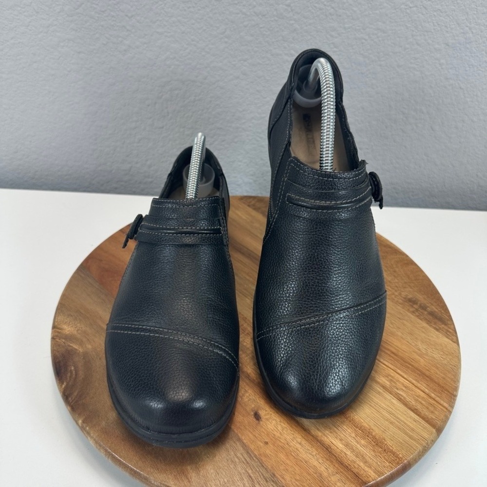 Clarks Collection Cheyn Madi Flats Black Leather Slip On Loafers Cushion 10W - Picture 4 of 8
